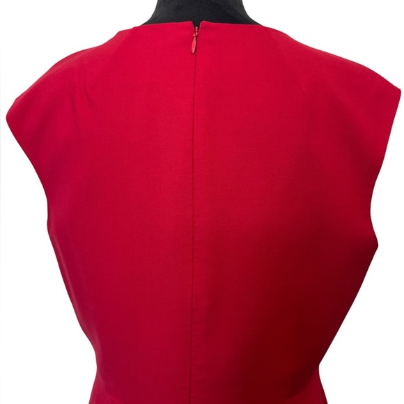 Tahari Sleeveless Shift Wool Blend Dress Red - Picture 6 of 12